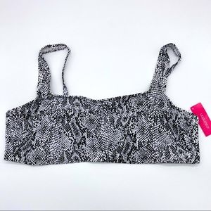 Black & White Animal Print Bikini Top 24W